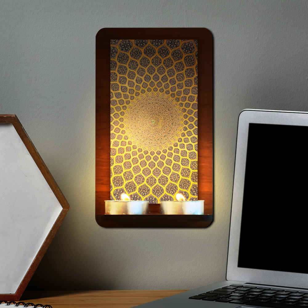 Applique murale persane en bois pour bougies chauffe-plat Ayaz (x2)