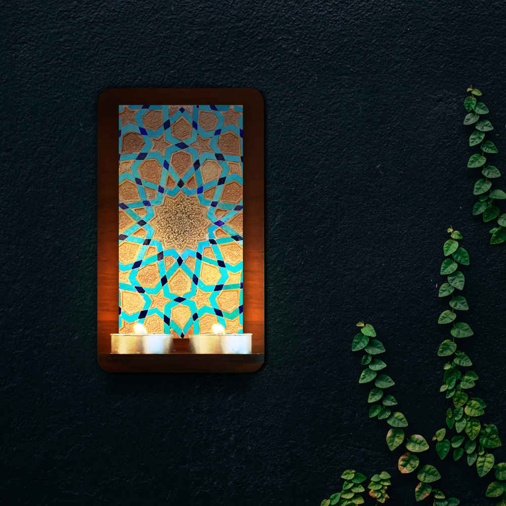 Applique murale persane en bois pour bougies chauffe-plat Ayda (x2)