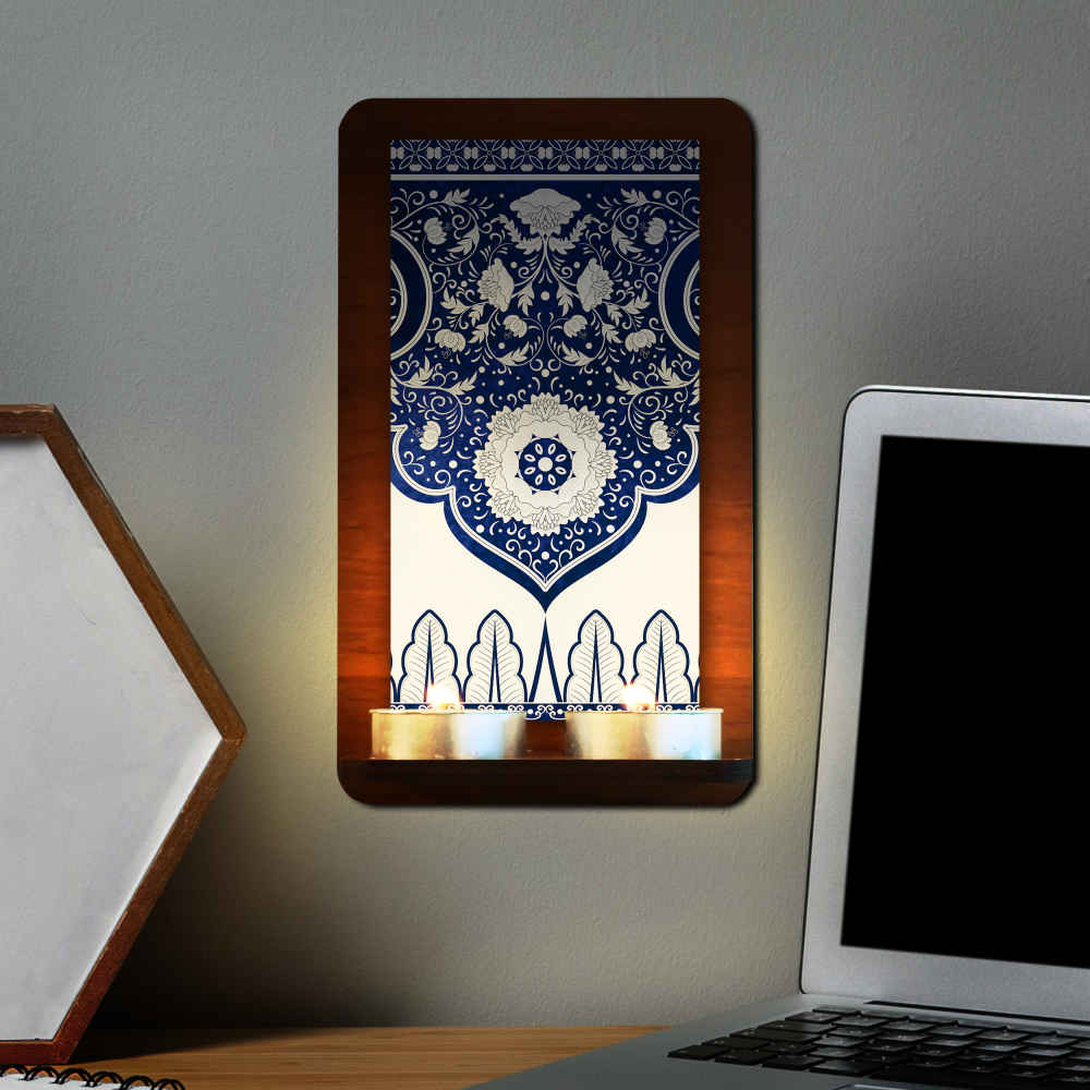 Applique murale persane en bois pour bougies chauffe-plat Behdis (x2)