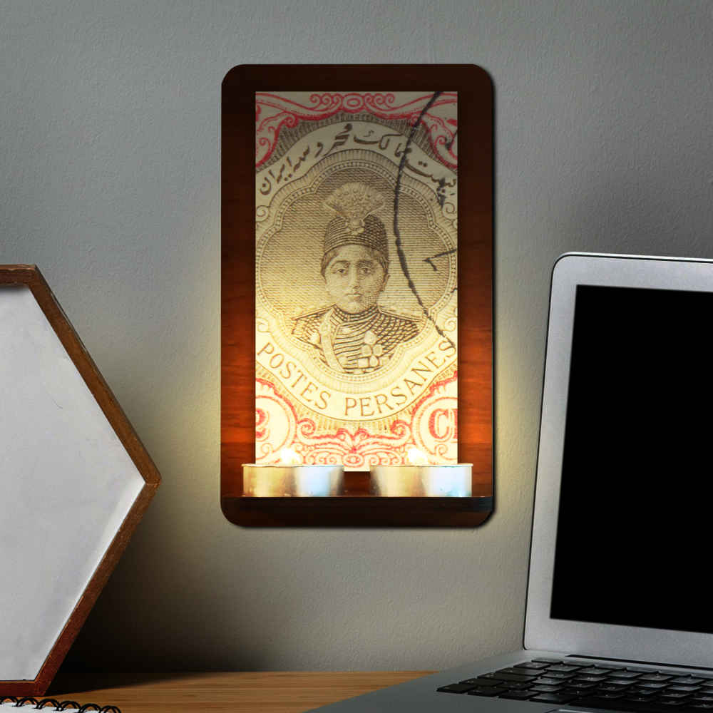 Applique murale persane en bois pour bougies chauffe-plat Ghajar (x2)