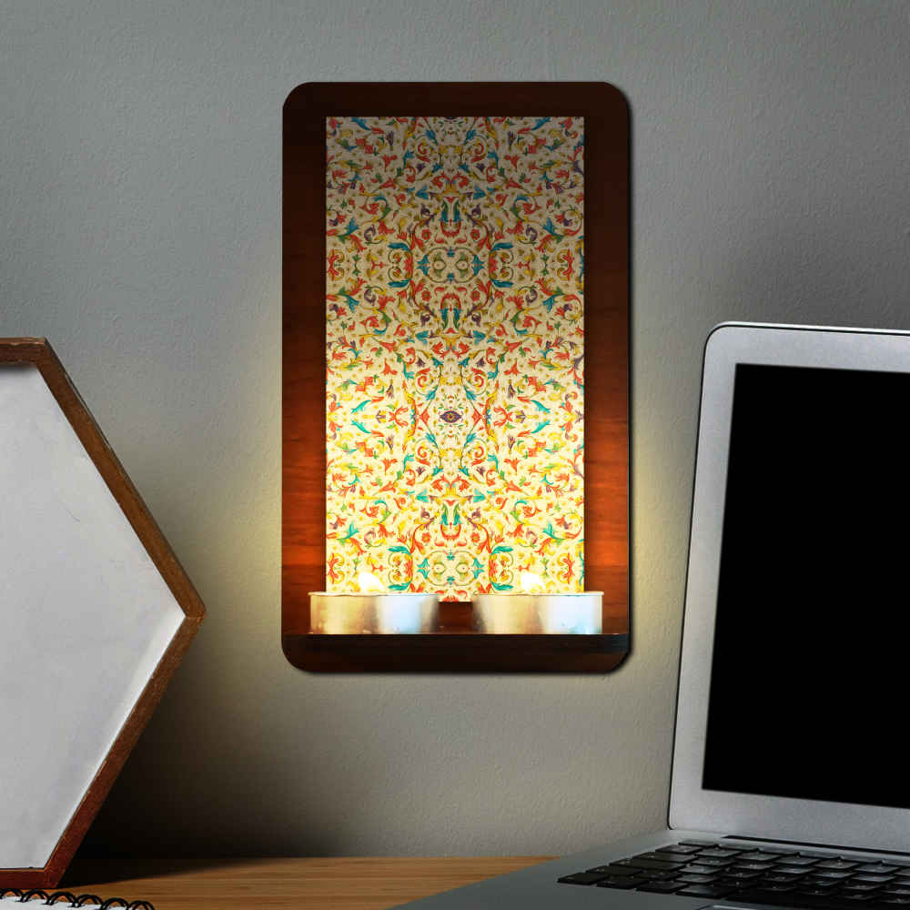 Applique murale persane en bois pour bougies chauffe-plat Omid (x2)