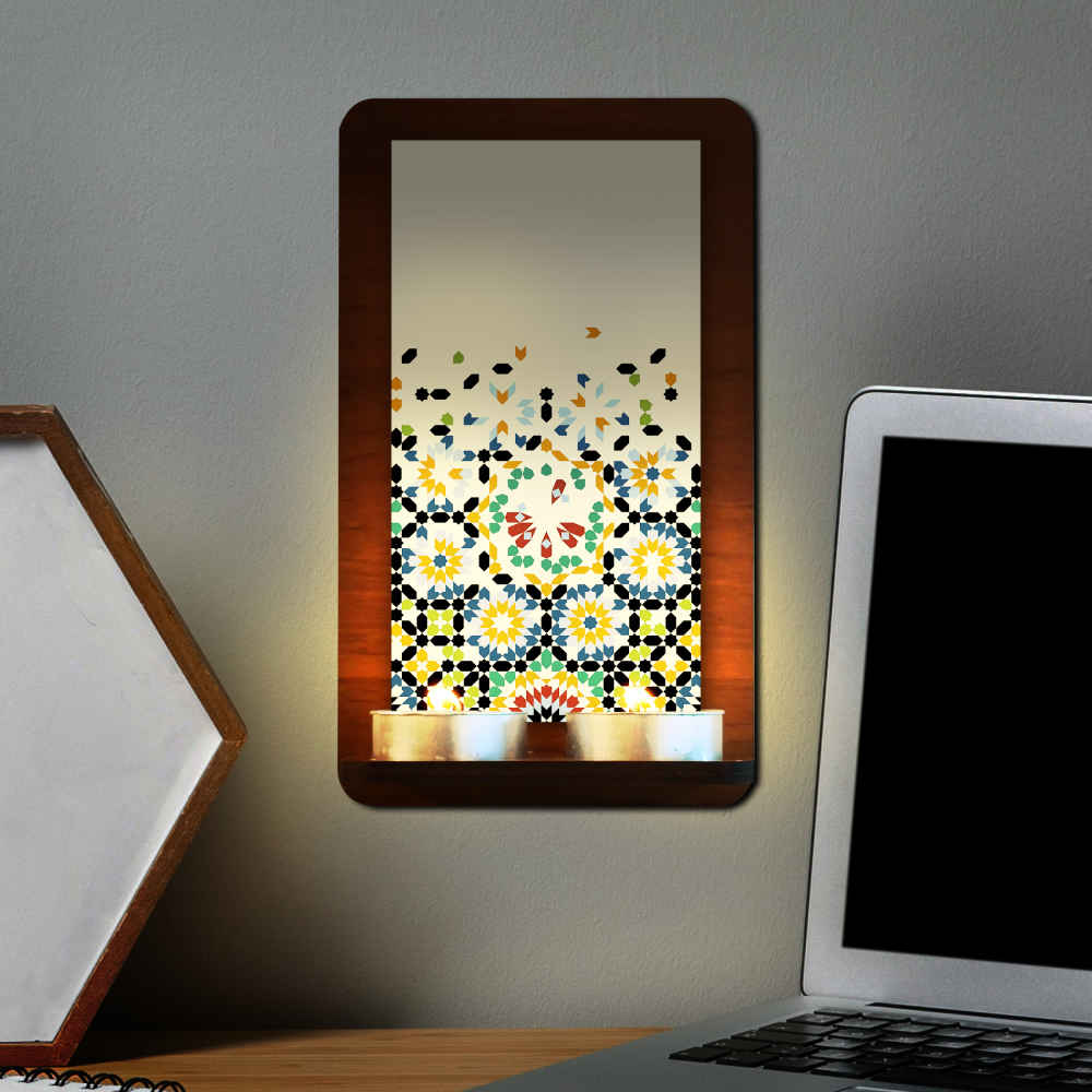 Applique murale persane en bois pour bougies chauffe-plat Roham (x2)