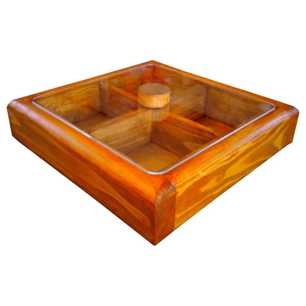 Boîte organisatrice en bois pour noix et bonbons Modèle Lux