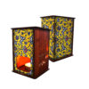 Lanterne persane en bois pour bougies chauffe-plat Carreau (x2)