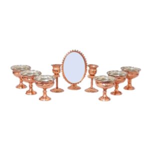 Set de plats Haftseen en cuivre avec miroir adapté pour Nowruz Diba