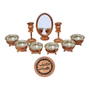 Set de plats Haftseen en cuivre avec miroir adapté pour Nowruz Erika