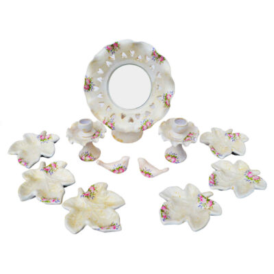 Set de plats Haftseen avec miroir, adapté pour Nowruz Barg (11 pièces)