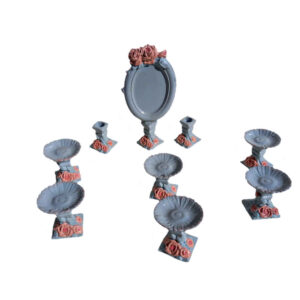 Set de plats Haftseen adapté pour la célébration de Nowruz, Fleur (9 pièces)