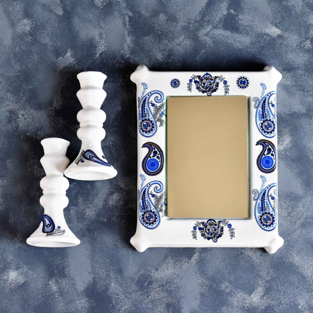 Set de plats Haftseen avec miroir, adapté pour Nowruz Mandegar (9 pièces)