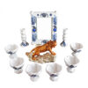 Set de plats Haftseen avec miroir, adapté pour Nowruz Mandegar (9 pièces)