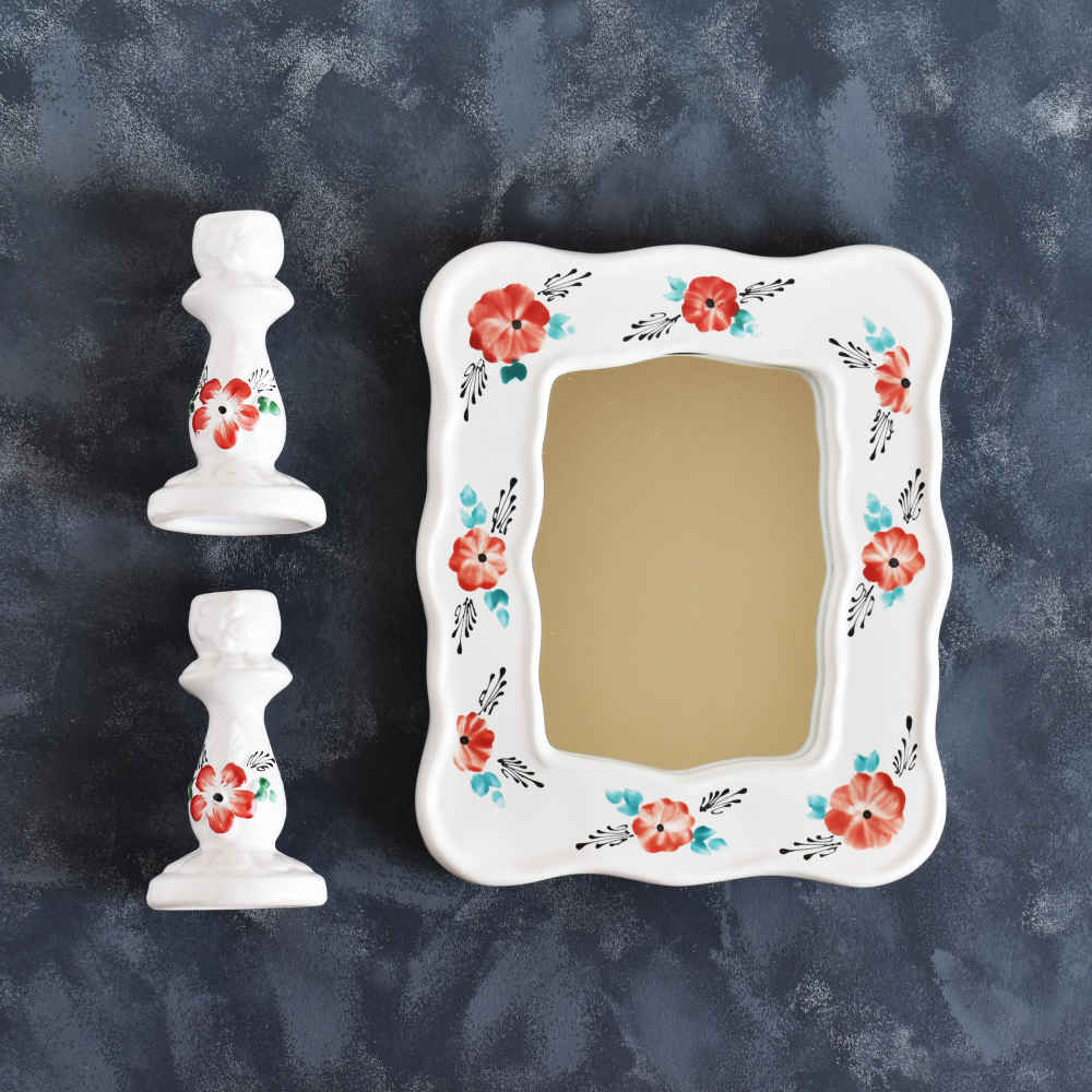 Set de plats Haftseen avec miroir, adapté pour Nowruz Morghe Amin (10 pièces)