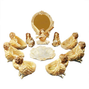 Set de plats Haftseen avec miroir, adapté pour Nowruz Parsa (10 pièces)