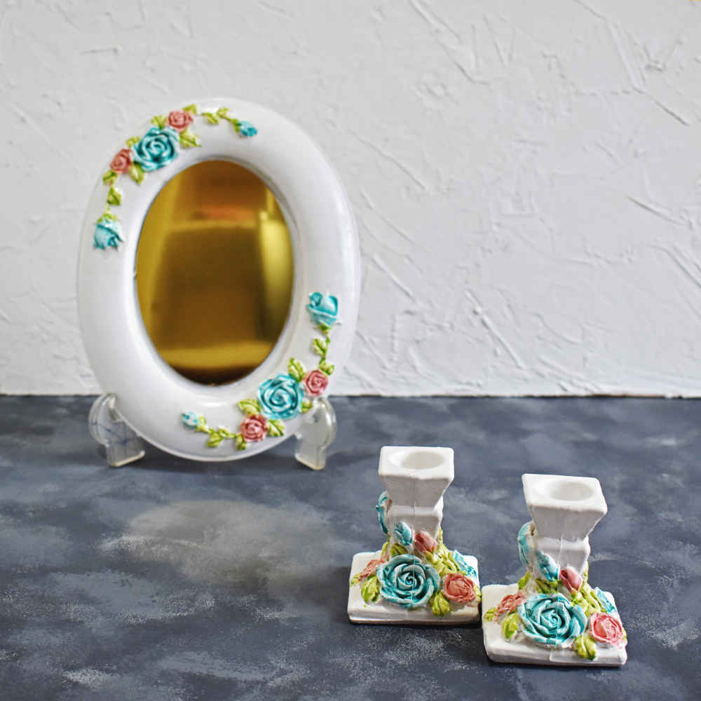 Set de plats Haftseen avec miroir, adapté pour Nowruz Ramesh (10 pièces)