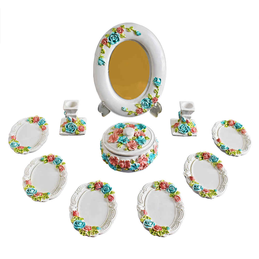 Set de plats Haftseen avec miroir, adapté pour Nowruz Ramesh (10 pièces)