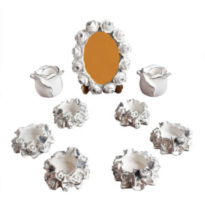 Set de plats Haftseen avec miroir, adapté pour Nowruz Solaleh (10 pièces)