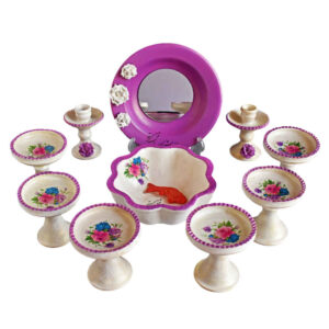 Set de plats Haftseen avec miroir, adapté pour Nowruz Targol (11 pièces)