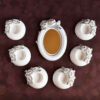 Set de plats Haftseen avec miroir, adapté pour Nowruz Zar Negar (10 pièces)