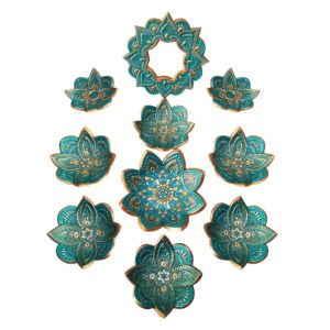 Set de plats Haftseen avec miroir, adapté pour Nowruz Maah