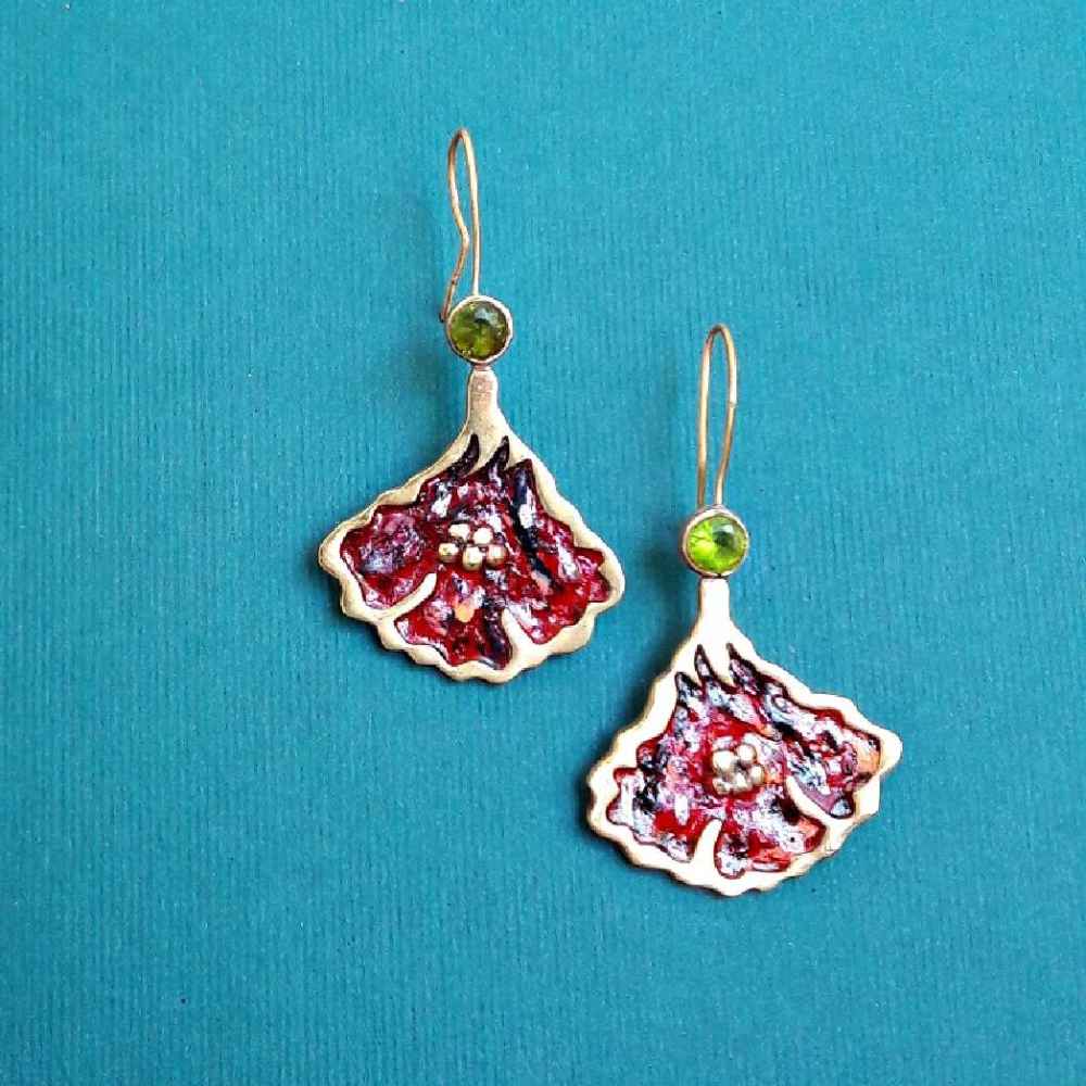 Boucles d'oreilles en laiton persan Modèle Gol Bahari