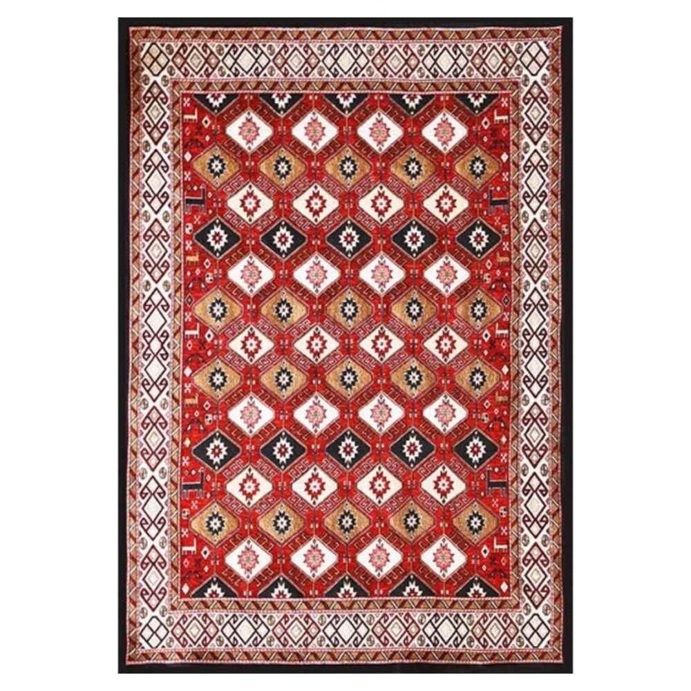 Grand tapis de sol intérieur de style bohème persan Ilmah