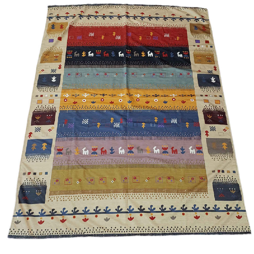 Grand tapis de sol intérieur de style bohème persan Traditionnel