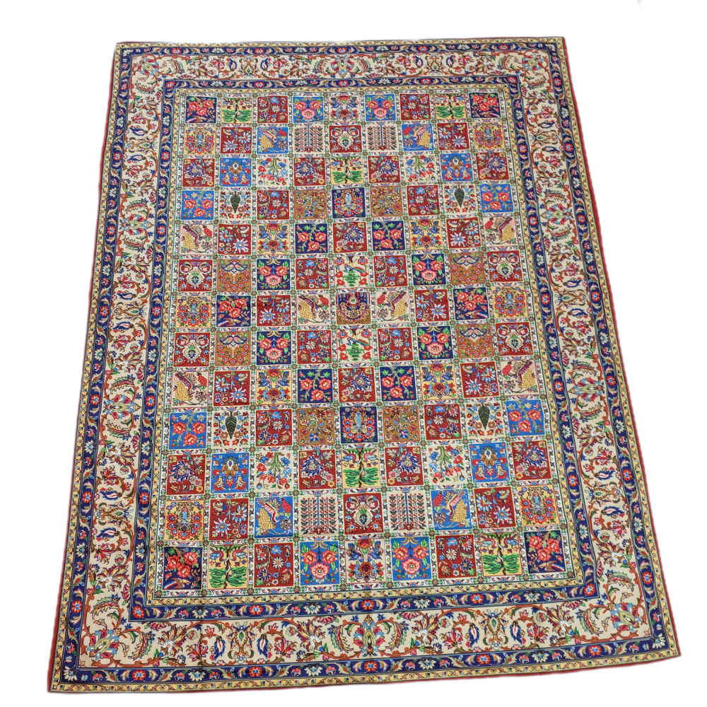 Grand tapis de sol intérieur de style bohème persan Kheshti