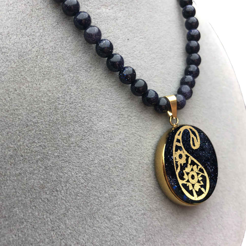 Collier plaqué or persan Boteh Jegheh