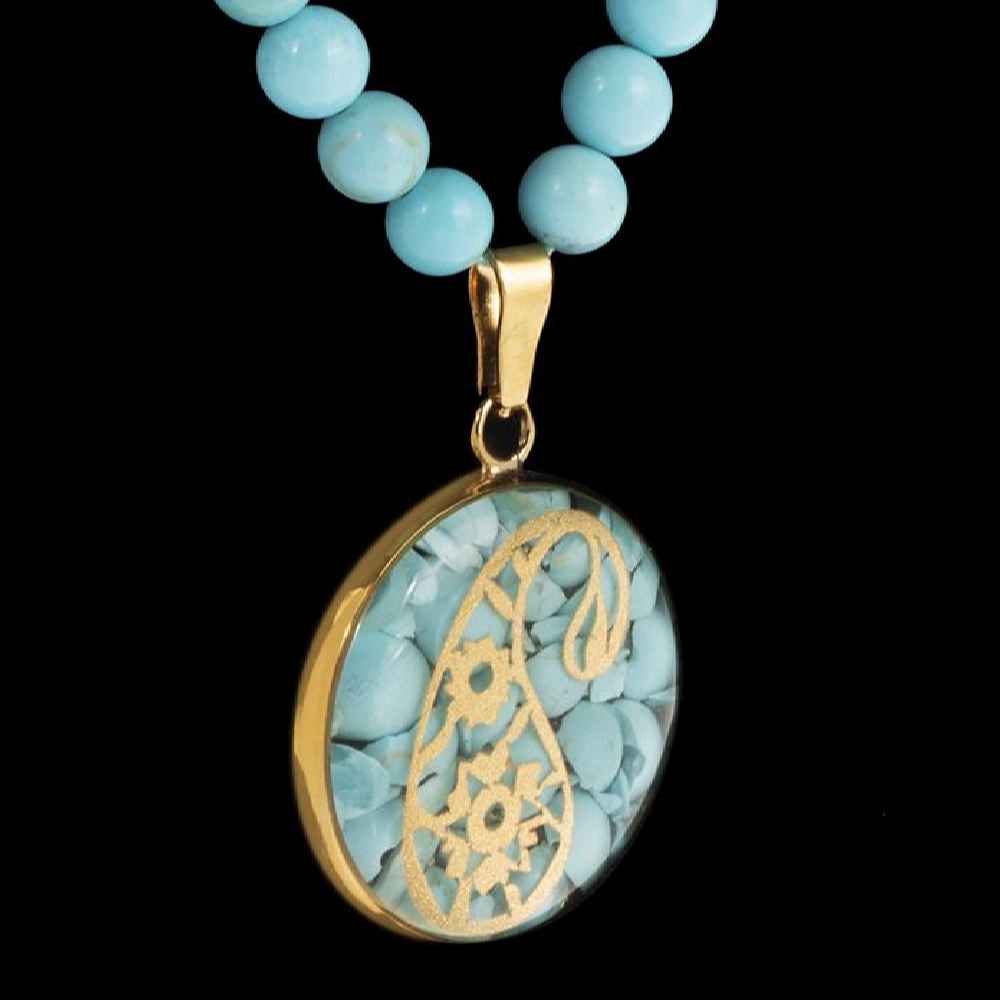 Collier plaqué or persan Paisley