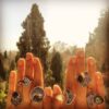 Bague persane en argent avec jade pour femmes.