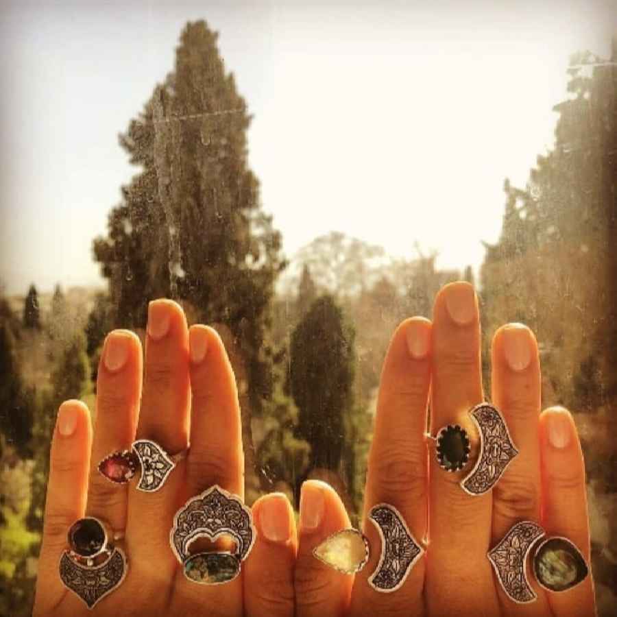 Bague en argent avec améthyste pour femmes, traditionnelle persane, violette