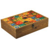 Boîte organisatrice en bois pour thé avec tiroirs et motif persan Termo