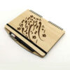 Carnet en Bois Persan – Design Barg, Couverture Feuillue en Bois