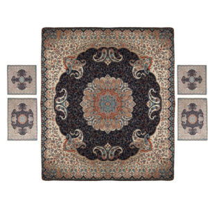 Ensemble de couvre-lit persan – Style oriental taille double avec tissu Termeh – Toranj