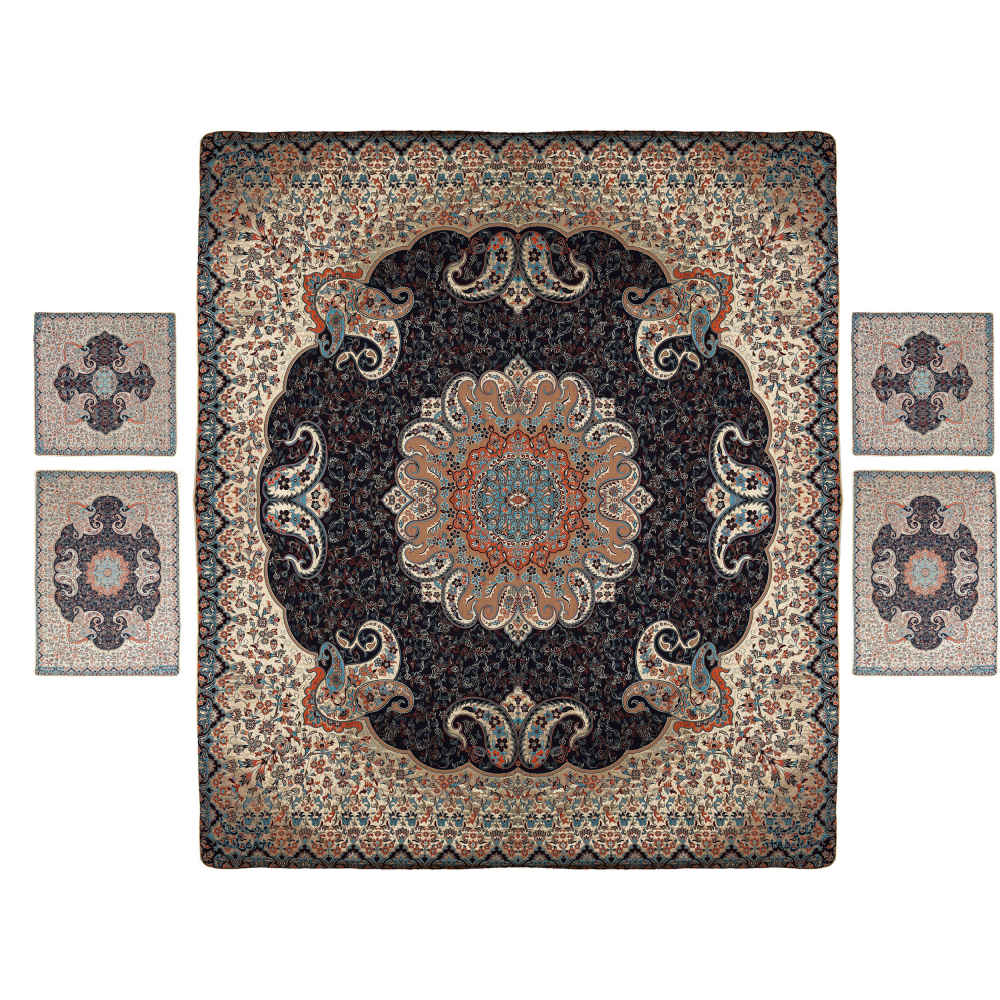 Ensemble de couvre-lit persan – Style oriental taille double avec tissu Termeh – Toranj