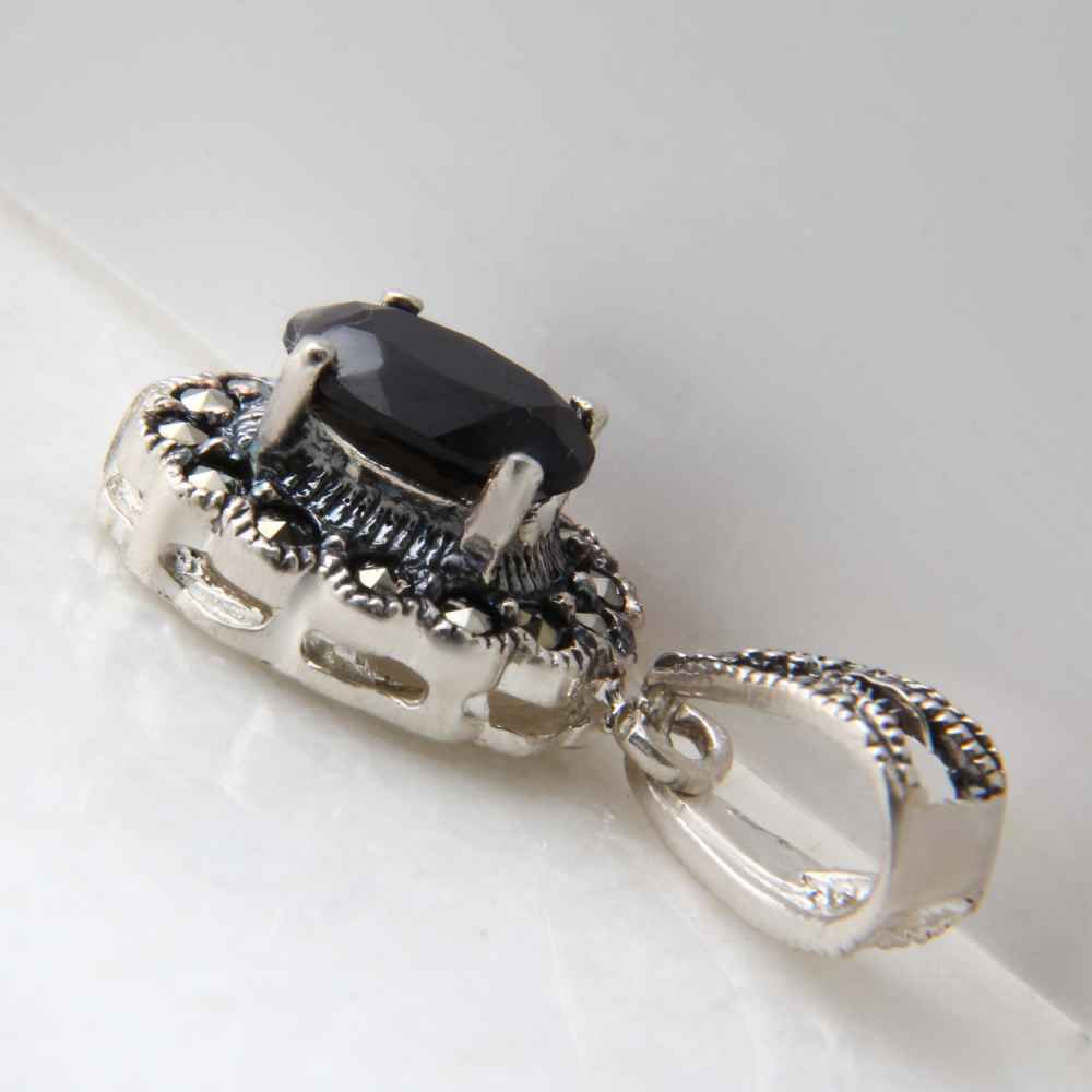 Pendentif en argent persan style classique avec pierre précieuse Agate Laya