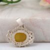 Pendentif en argent persan style classique avec pierre précieuse Agate Sea
