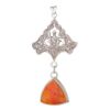 Pendentif en argent gravé persan avec pierre précieuse Agate Hassan
