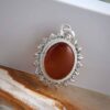 Pendentif en argent persan style classique avec pierre précieuse Aqeeq yéménite Sima