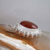Pendentif en argent persan style classique avec pierre précieuse Aqeeq yéménite Sima