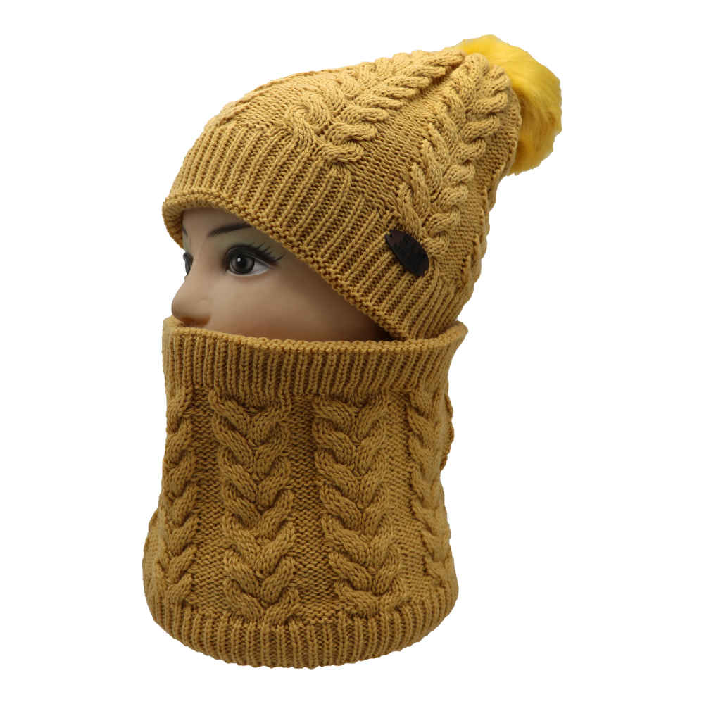 Ensemble Bonnet et Écharpe Tricotés pour Femme Modèle Elika