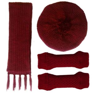 Ensemble Bonnet et Écharpe Tricotés pour Femme Modèle Rose