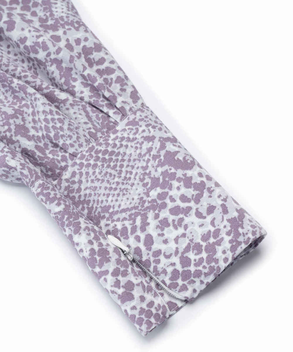 Robe longue à manches longues en peau de serpent pour femmes – Modèle Elika