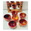 Set de plats Haftseen en bois avec miroir adapté pour Nowruz Fleur