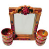 Set de plats Haftseen en bois avec miroir adapté pour Nowruz Fleur