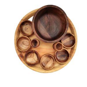 Set de plats Haftseen en bois adapté pour la célébration de Nowruz Yasin