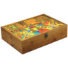 Boîte organisatrice en bois pour thé avec tiroirs et motif persan Danse
