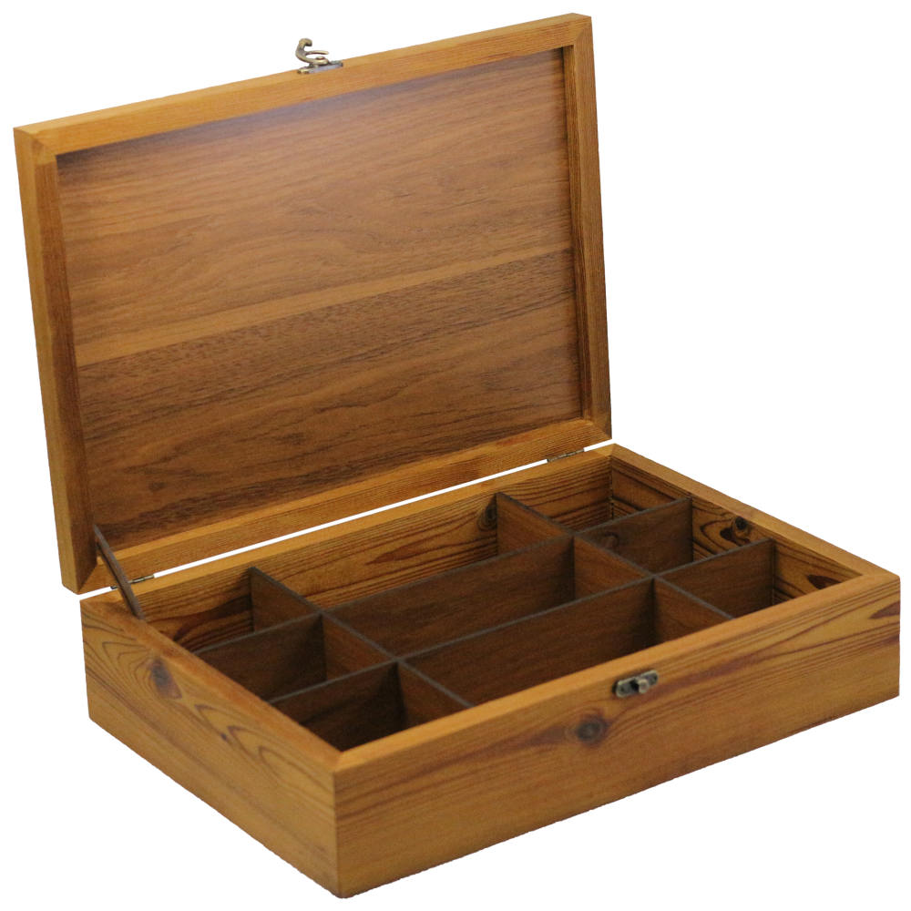 Boîte organisatrice en bois pour thé avec tiroirs et motif persan Danse