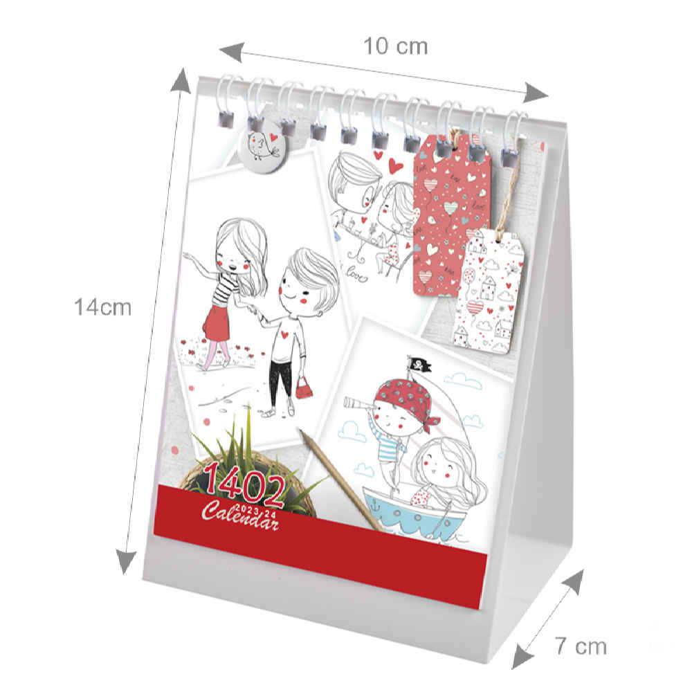 Modèle de calendrier de bureau miniature persan 1402 Rêve