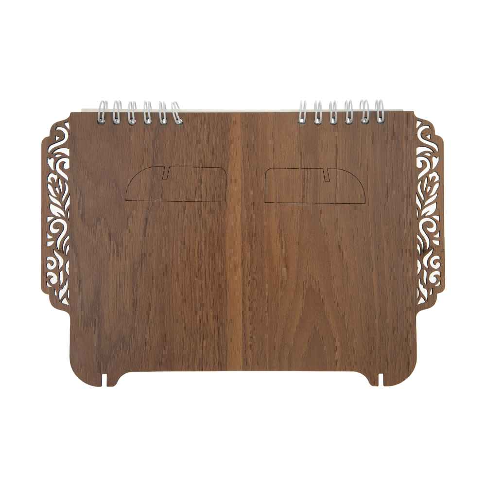 Modèle de calendrier de bureau en bois persan 1402 Fleur