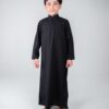 Dishdasha Thobe Noir pour Enfants – Vêtement traditionnel de style arabe
